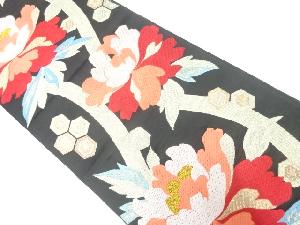 アンティーク　牡丹模様織出し袋帯（材料）